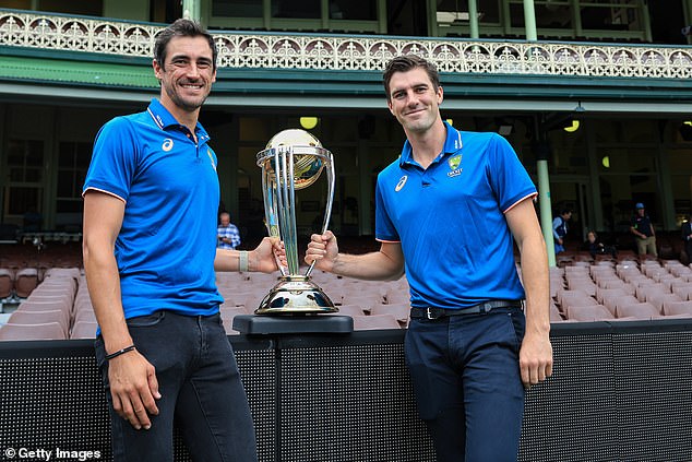 Fellow Australian speedy Mitchell Starc (pictured left with Cummins) recently signed a similar deal with cross-town rivals the Sydney Sixers