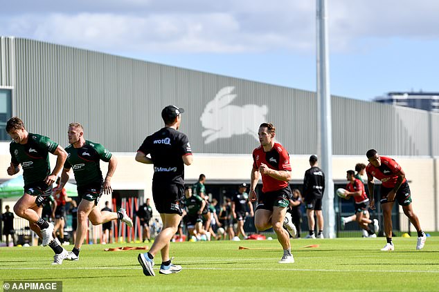 Rabbitoh's training has begun at the team's home ground (pictured) with new recruit Jack Wighton hitting the hard yards after transferring from Canberra