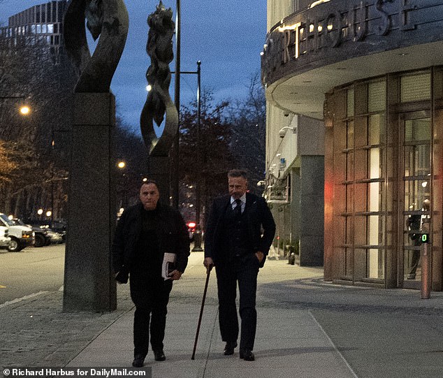 Joseph Celso, left, is seen leaving the courthouse in Brooklyn on Monday