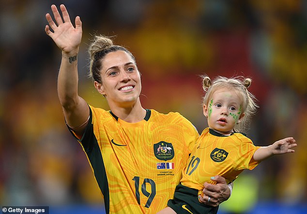 The Matildas midfielder has had Harper by her side throughout the World Cup as the team welcomed the two-year-old to their camp.