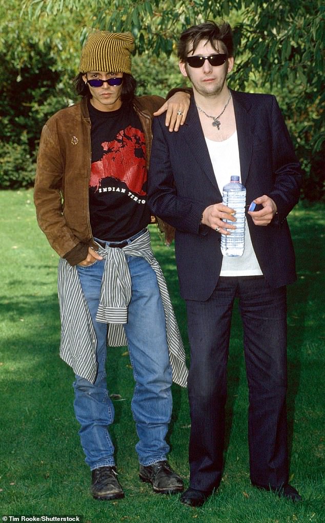 Victoria added: 'I am forever grateful that he never saw Shane as anything less than perfect, brilliant and beautiful' (Johnny and Shane pictured in 1994)