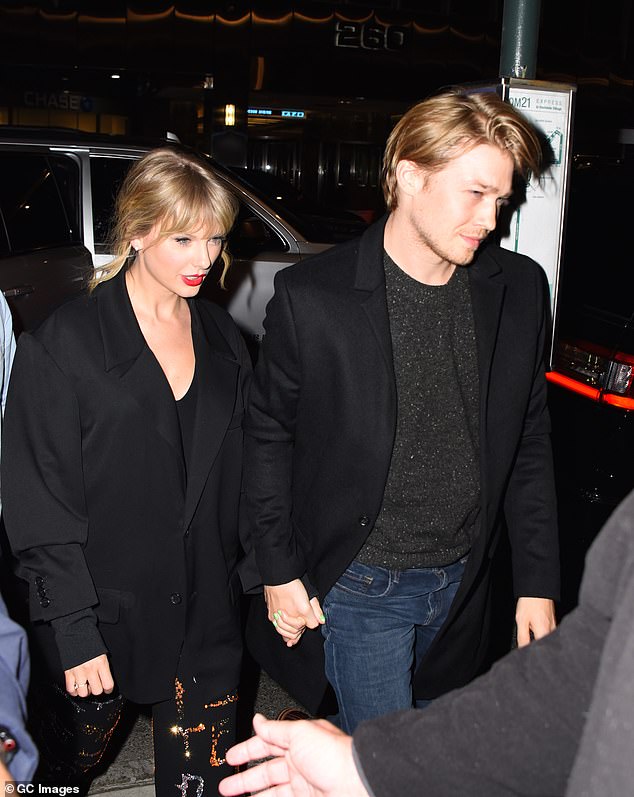 Before dating Kelce, Swift dated actor Joe Alwyn (pictured) for six years before they split earlier this year