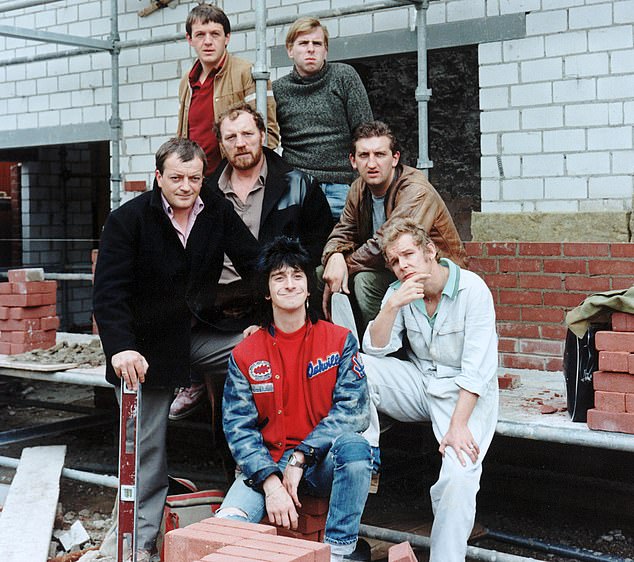 The star is best known for his breakthrough role as Albert in Auf Wiedersehen, Pet (pictured clockwise from left to right: Tim Healy, Kevin Whately, Timothy Spall, Jimmy Nail and Christopher)