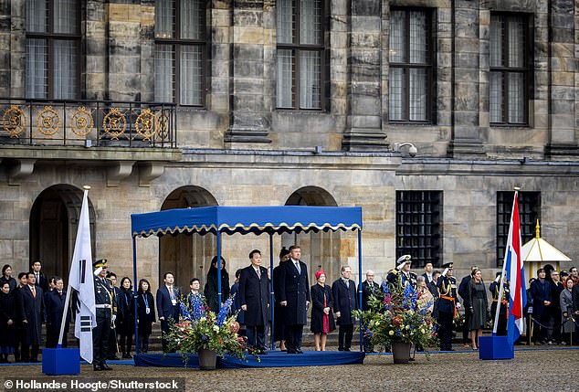 The lavish ceremony marked the first day of the Republic of Korea's five-day state visit to the Netherlands