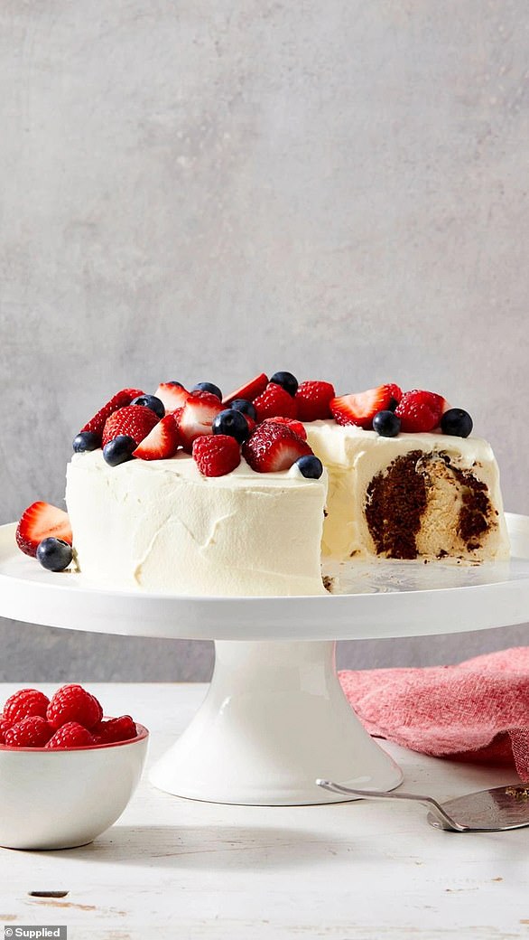 Home cooks need just three ingredients: choc ripple cookies, thickened cream and fresh berries, to make the no-bake chocolate cake that can serve between eight and 10 guests.