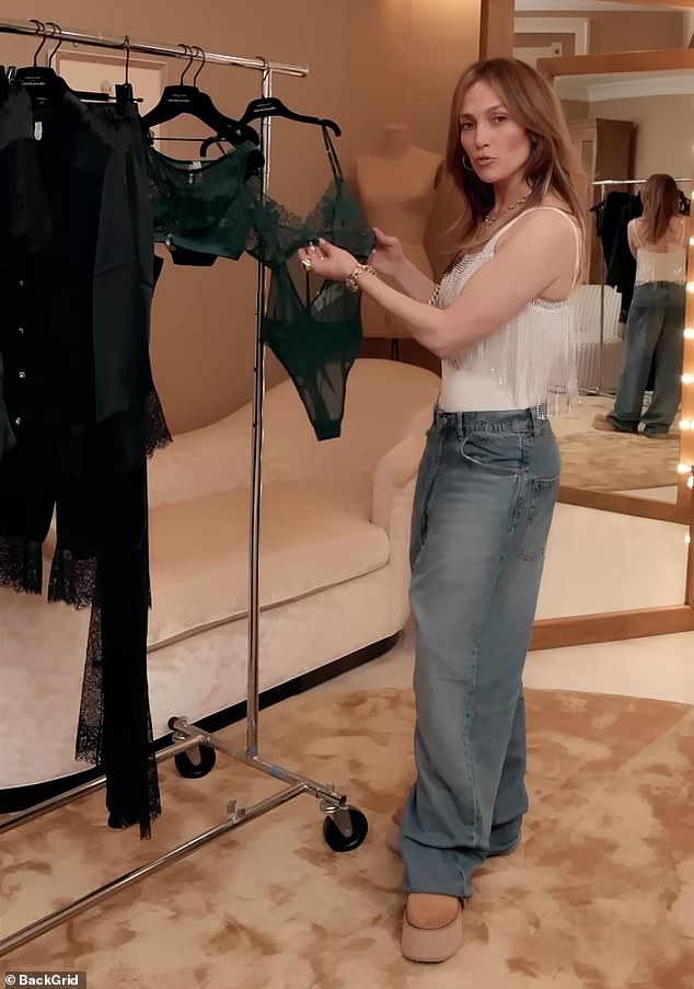 While fans liked her lingerie collection, they weren't crazy about the baggy jeans and brown, chunky-soled shoes that the busy entrepreneur wore with her cream-colored top with sparkling fringe.  “Her pants and shoes are terrible,” one fan wrote