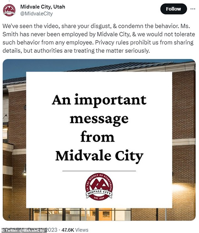 The City of Midvale posted this announcement on their social media after the viral video was shared.  The mayor of Midvale also posted about it and was scheduled to meet the family