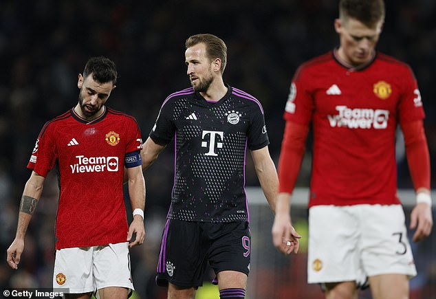 Bruno Fernandes (left) was United's highest-rated player according to Bild's latest wild player ratings