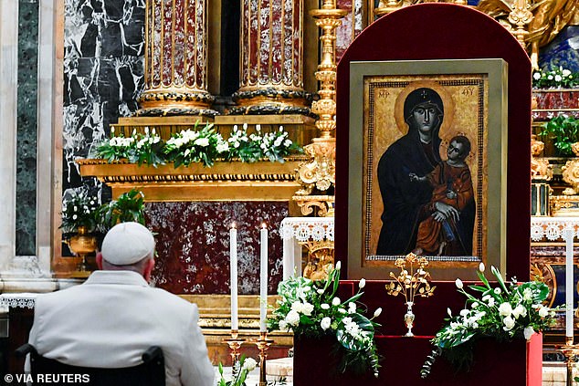 Francis said that because of his devotion to Mary, the Mother of God, he has decided to be buried in Rome's Basilica of Santa Maria Maggiore, seen above.  Francis goes to the basilica to pray before the Salus populi Romani (