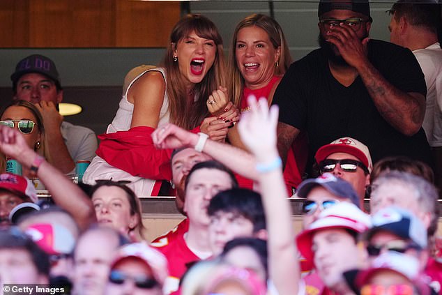 Taylor set the NFL on fire when she headlined the Chiefs' win over the Chicago Bears on September 24 to cheer on Travis, 34