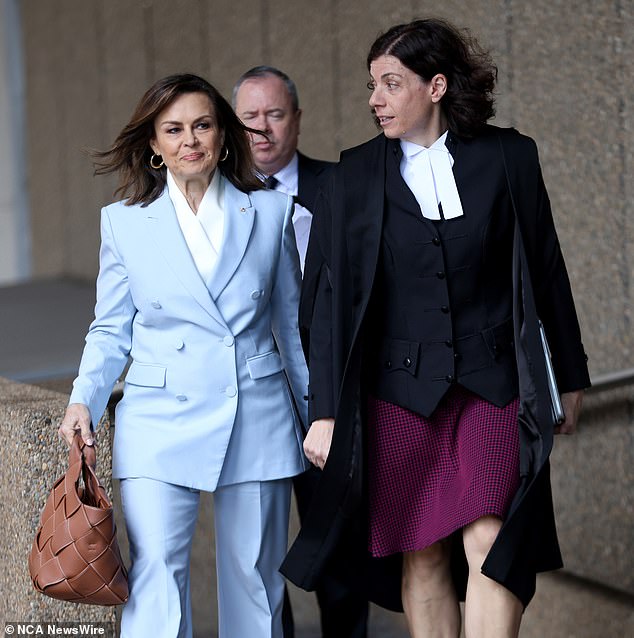 Lisa Wilkinson is pictured, left, with her lawyer Sue Chrysanthou SC outside the Federal Court on Wednesday