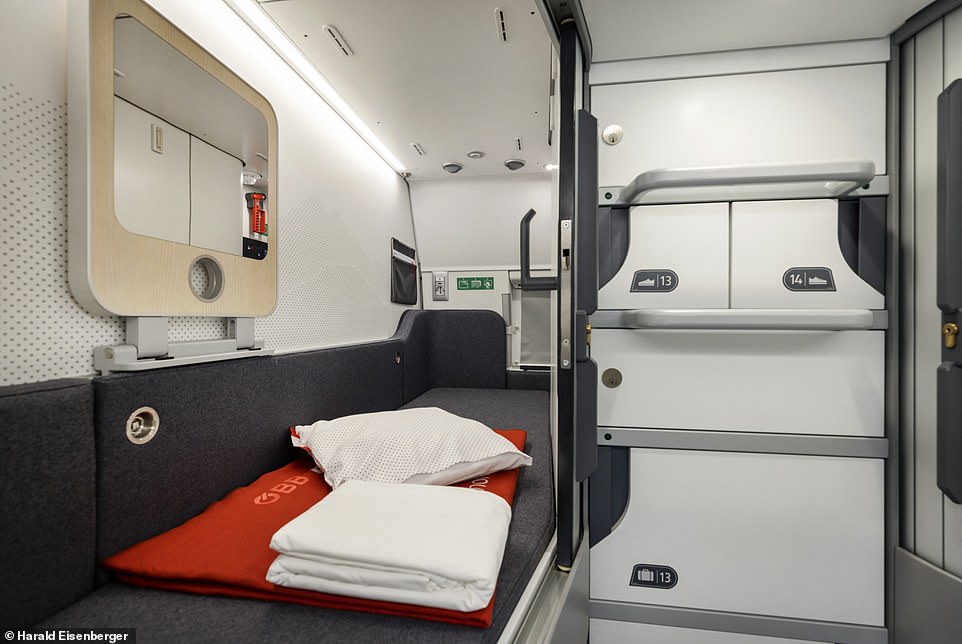 Austria's national railway company, ÖBB, unveiled the redesigned Nightjet in October, as we reported, with the new trains entering service on Sunday 10 December.  Above is a single cabin