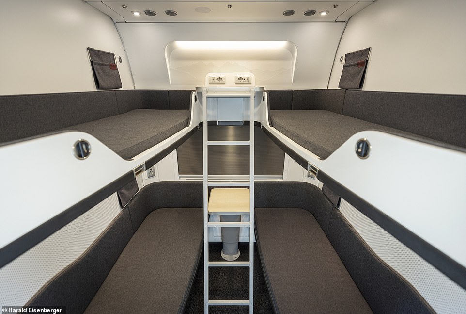 The Nightjet's sleeping quarters have undergone an extensive redesign.  Above is the refurbished four-berth carriage