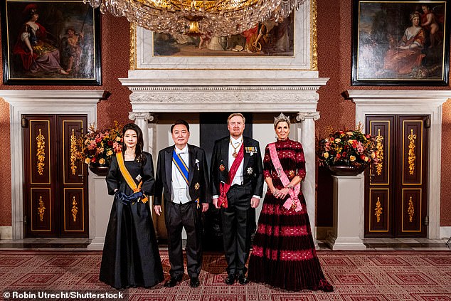 King Willem-Alexander and Queen Máxima hosted the event to welcome the South Korean president and first lady to their country