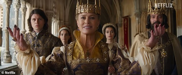 “Welcome Princess,” intones an ominous female voice as we then get a glimpse of the royal family, including Queen Isabelle (Robin Wright), her royal husband (Ray Winstone) and Prince Henry (Nick Robinson).