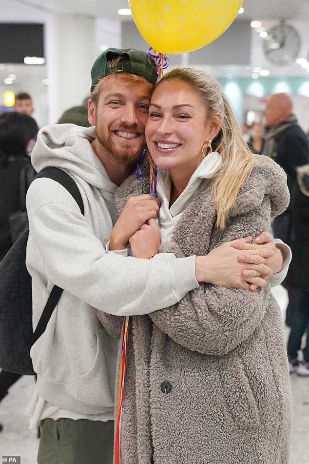 Stepping off the plane on Wednesday, The King Of The Jungle, 31, burst into tears as he was greeted by his partner, 26, at Heathrow Airport.