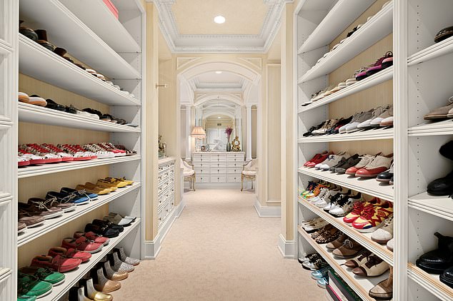 The home features a huge walk-in closet that is ideal for someone who shares Stewart's love of fashion