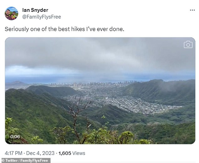 He posted photos and videos of the view of a valley and Koolau Peak shrouded in clouds before he was missing for three days.