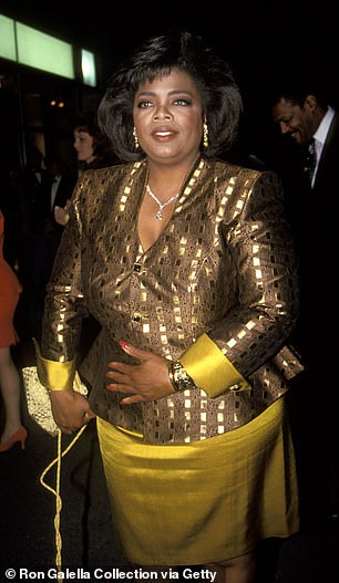 Throughout her decades-long weight-loss journey, Oprah has never shied away from discussing her problems in public.  In the photo: in 1992
