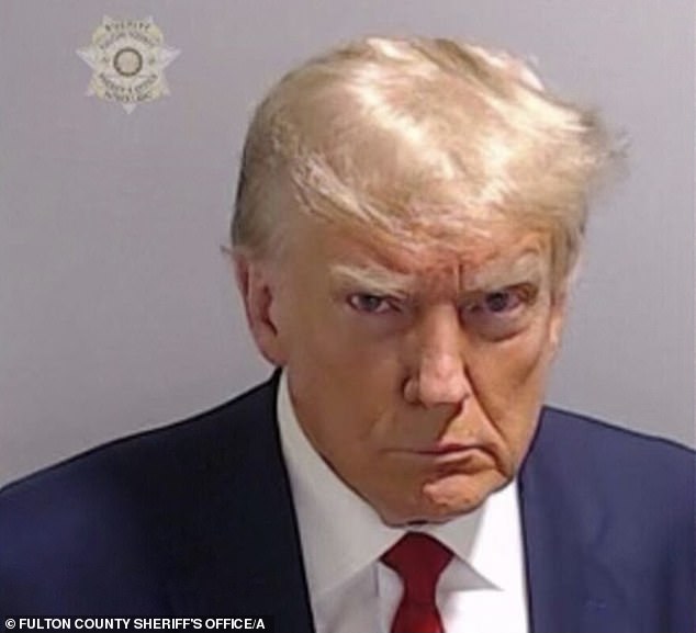 Former President Donald Trump had a mugshot taken in August when he was arrested on racketeering and other charges in the Fulton County Jail after being indicted in Georgia for trying to overturn that state's 2020 presidential election