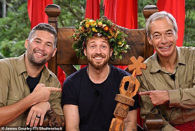 Sam was crowned King of the Jungle, Tony Bellew (left) came second and Nigel (right) finished third