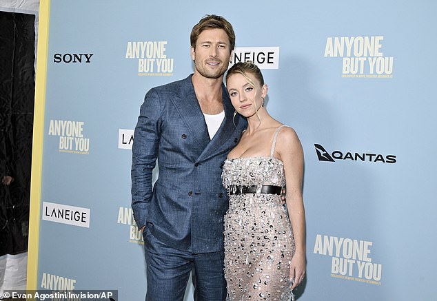 Glen Powell and Sydney appear at the premiere of Everyone But You in New York City on Monday