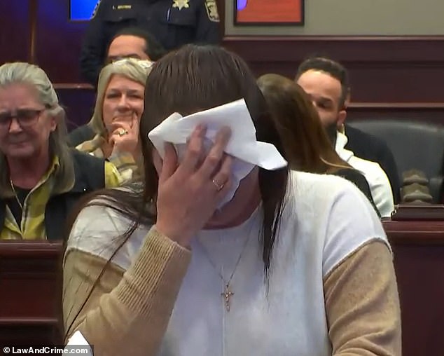 Hannah Payne, 24, was in tears with her head down as Judge Jewel C. Scott announced the guilty verdict Tuesday afternoon