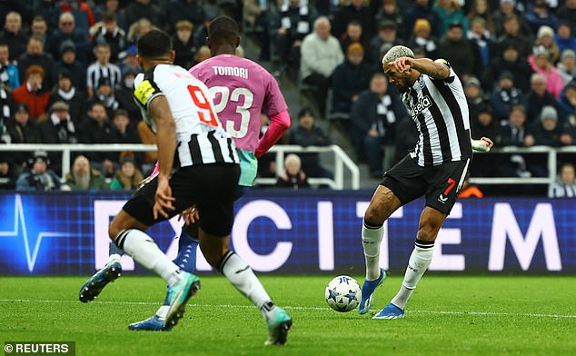 Joelinton produced a remarkable strike that sent St James' Park into a frenzy in the first half