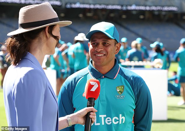 The star batsman (pictured at Optus Stadium before the start of the match on Thursday) hit out at the International Cricket Council for what he says is a double standard over political statements.