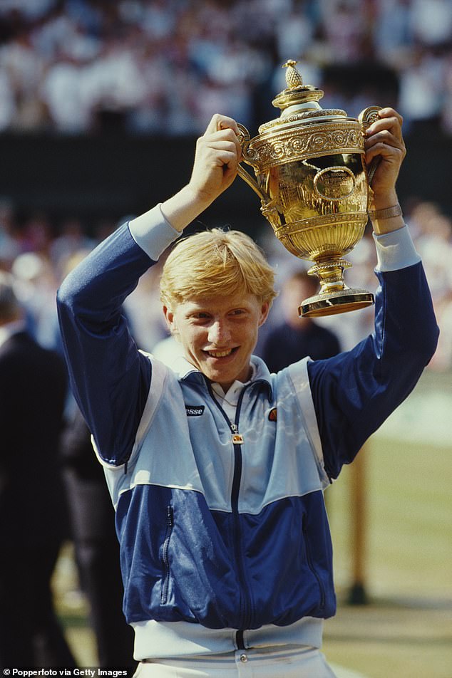 Becker was one of the sport's biggest stars during his heyday after making history when he won the Wimbledon men's singles title in 1985 at the age of 17 (pictured)