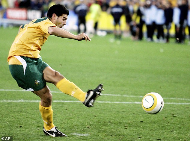 John Aloisi is best known for his heroics from the penalty spot for Australia in the 2005 World Cup qualifying win against Uruguay (pictured)