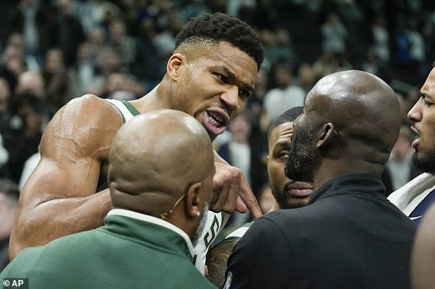 Antetokounmpo then berated Pacers assistant Lloyd Pierce and Indiana star Tyrese Haliburton