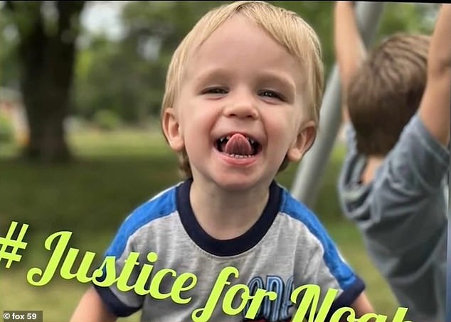 Indianapolis police arrested a young boy for the attack on Noah (pictured) and charged him with aggravated assault, personal weapons and four counts of battery