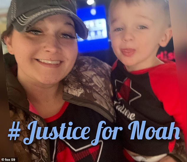 Noah, pictured with his mother Michelle Lane, was left with the 12-year-old boy before he was brutally attacked, King said.