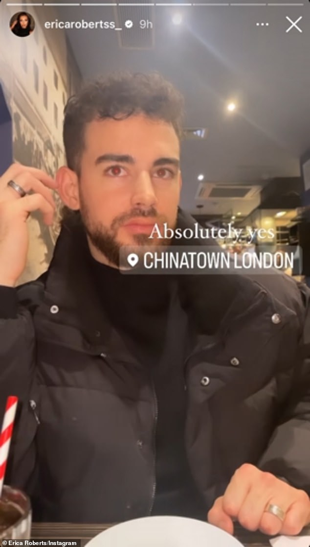 Jordan was pictured by wife Erica Roberts on her Instagram Story hours before the fight took place as the couple enjoyed a meal together in London's Chinatown