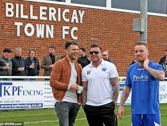 Tamplin is friends with The Only Way is Essex star Mark Wright (left)