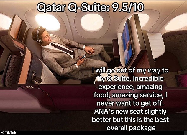 He explained: “I will do my utmost to fly Q Suite.  Incredible experience, great food, great service.  I never want to get out again'