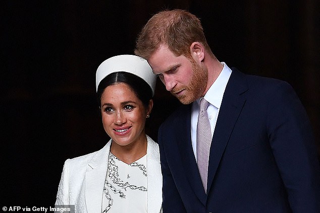 The Duke and Duchess of Sussex leave the Commonwealth Day Service at Westminster Abbey in 2019