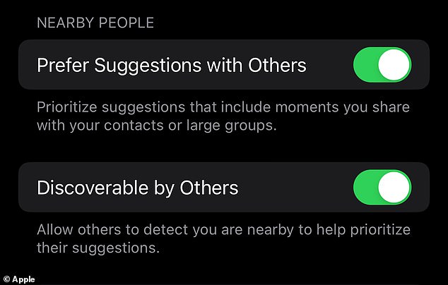 Journal suggestions use not only photos, music, and workout data, but also nearby devices.  Apple did not respond to questions about exactly what data this feature shares and collects