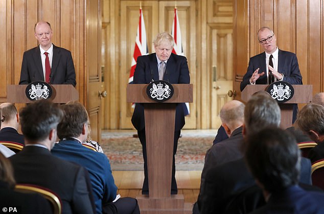 Boris Johnson (pictured center), Rishi Sunak and Matt Hancock have all been scrutinized in sensational conversations that illustrated the infighting at the heart of the government.  Scientific insights have also been shared by the likes of Chris Whitty (pictured left), Jonathan Van-Tam and Patrick Vallance (pictured right)