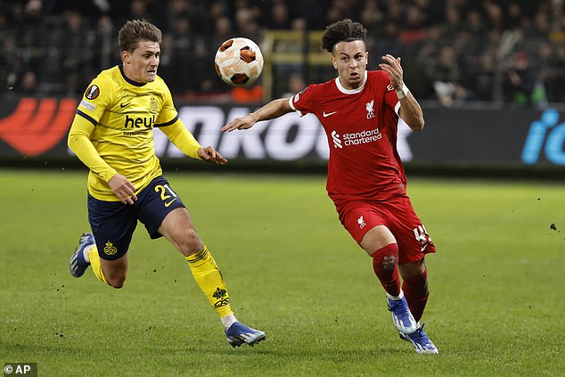 Kaide Gordon made his first start in almost two years after a spell of injuries since becoming the club's youngest ever FA Cup scorer in January 2022.