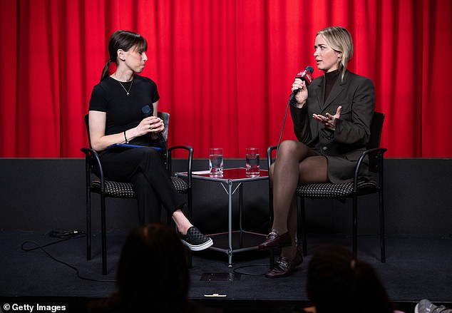 The Oppenheimer actress struck several poses upon arriving at the SAG-AFTRA Screening Room before taking the stage for a special Q&A session