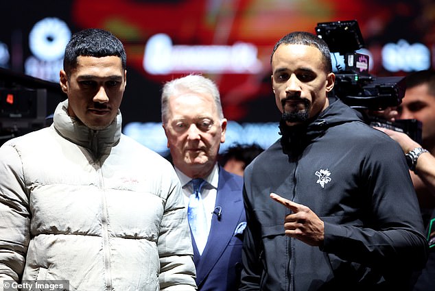 Opetaia is on the verge of losing his IBF world title but is still fully focused on putting on a 'big show' against Britain's Ellis Zorro (right) on the Saudi undercard