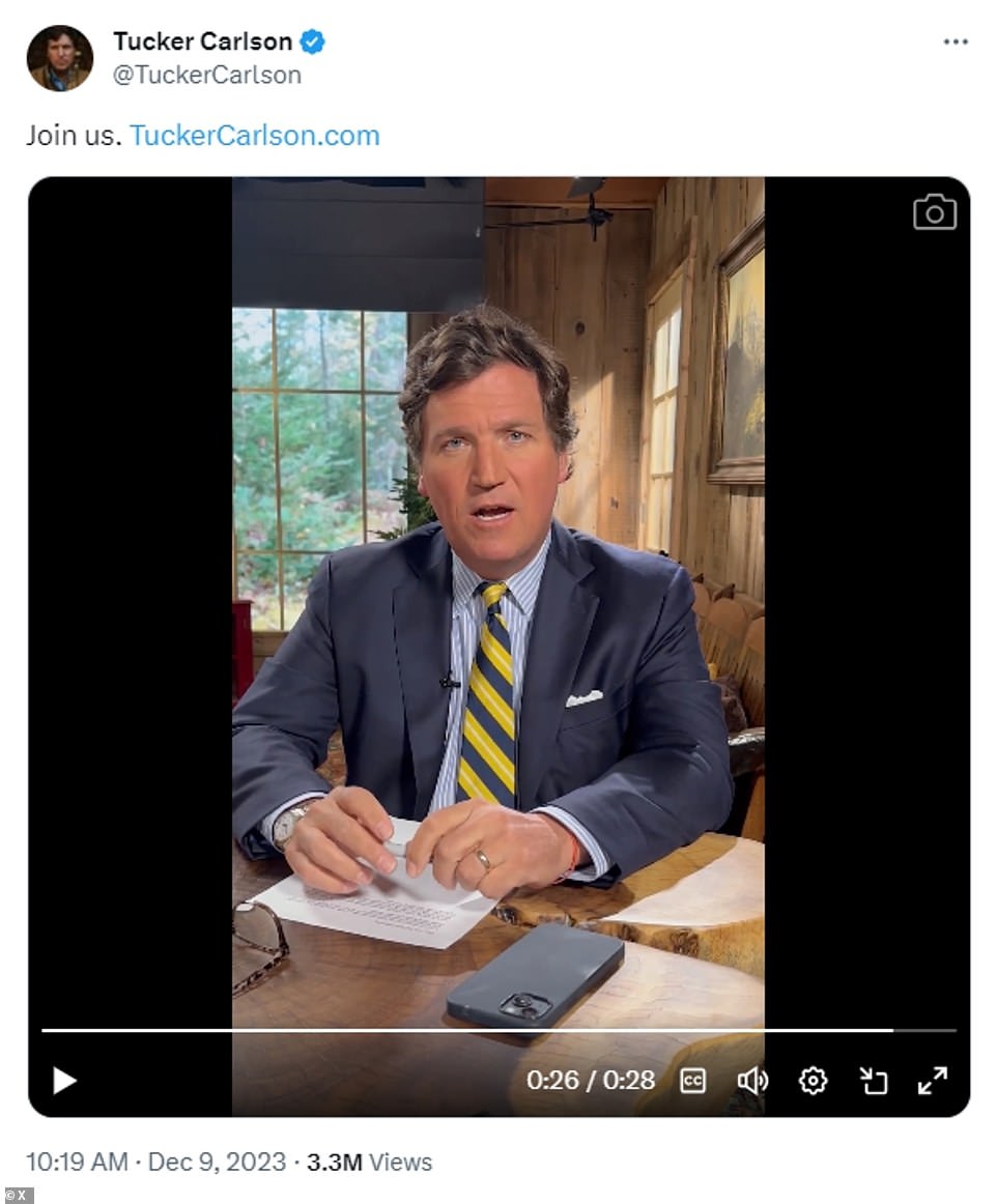 Carlson, 54, announced this week that he will launch his own $72-a-year streaming platform called The Tucker Carlson Network.