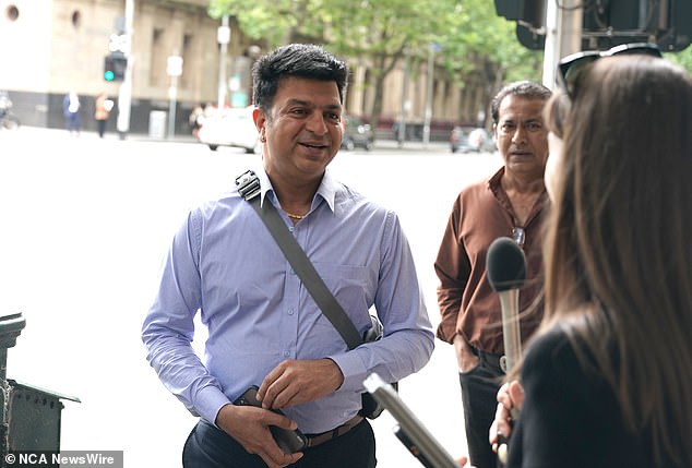 Vicky Sharma, brother of Pratibha Sharma who died in the Daylesford crash, arrives at the Melbourne Magistrates Court on Friday