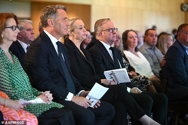 Attorney General Mark Dreyfus, NDIS Minister Bill Shorten, Sports Minister Anika Wells and Deputy Prime Minister Richard Marles were also in attendance.