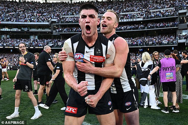 The anxiety disorder caused Maynard (pictured left, after winning the AFL grand final) to sometimes train with little or no sleep