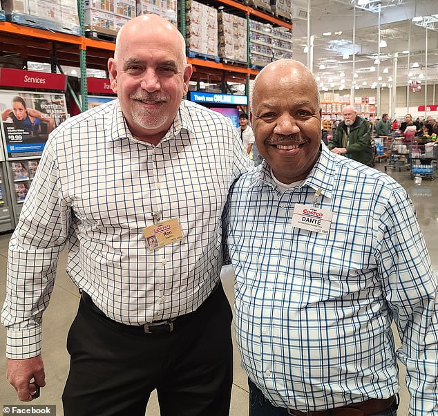 Ron Vachris (left), 58, is pictured with a Costco employee at an Indiana warehouse