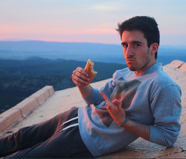 Fabien Accidini (pictured), a chiropractic student from Toulouse, was driving along a road in the mountainous region of the Aude when he saw Alex walking in the pouring rain