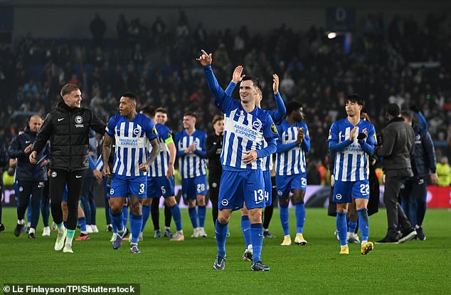 Brighton also qualified first from their group after beating Marseille 1-0 at home on Thursday evening